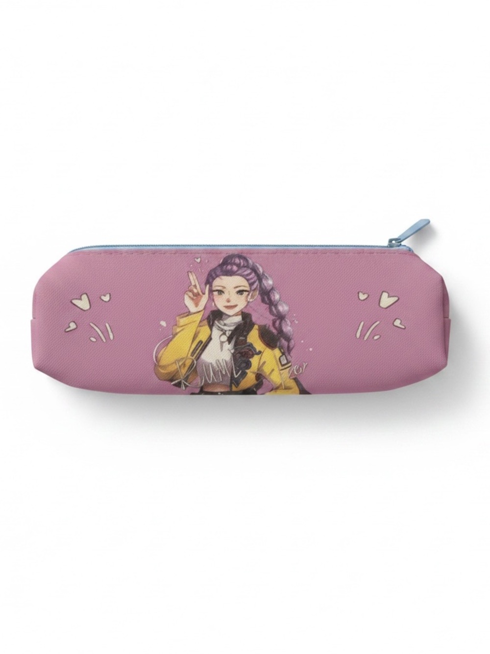 New K-Pop Demon Hunters Huntrix Rumi Themed Pencil Case Pouch with Keychain
